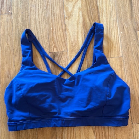 Lululemon sz 10 Free To Be Serene Psychic Blue sports bra great pre owned cond - Picture 4 of 8